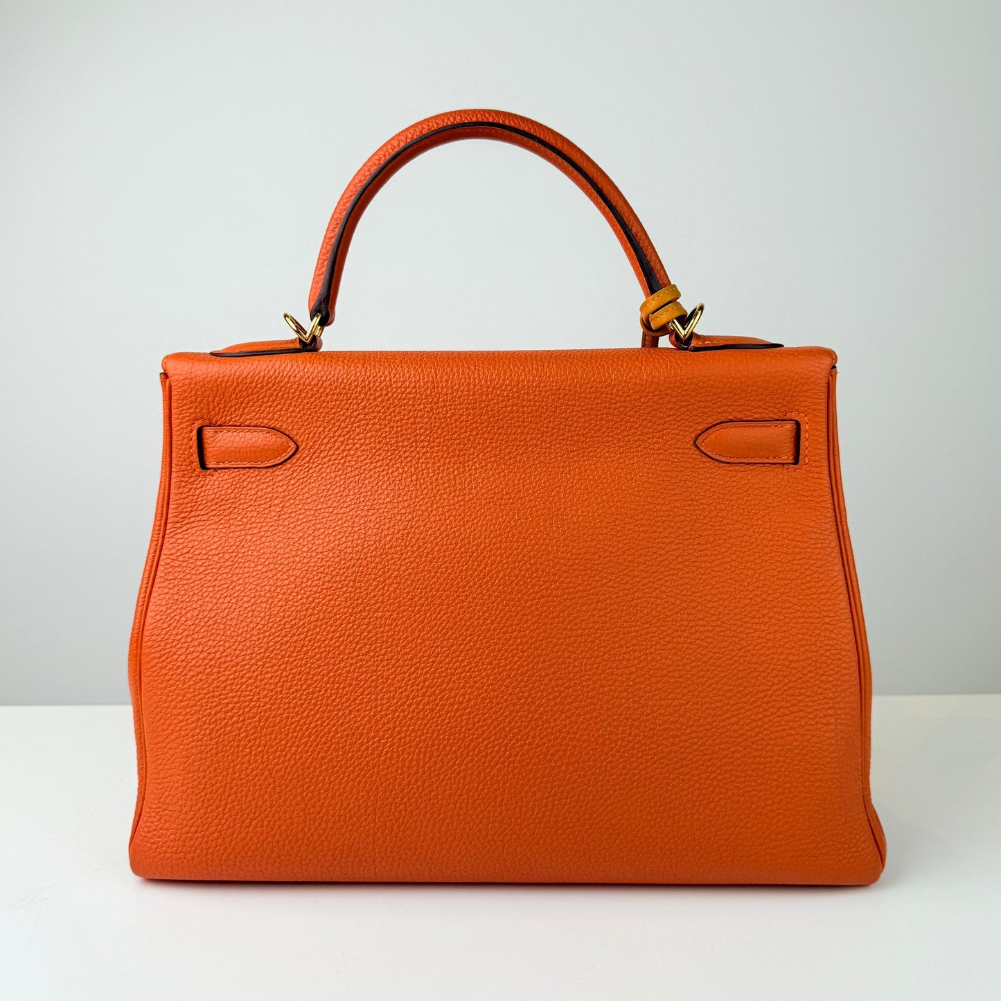 Hermes Kelly 32 Togo Orange Gold Hardware