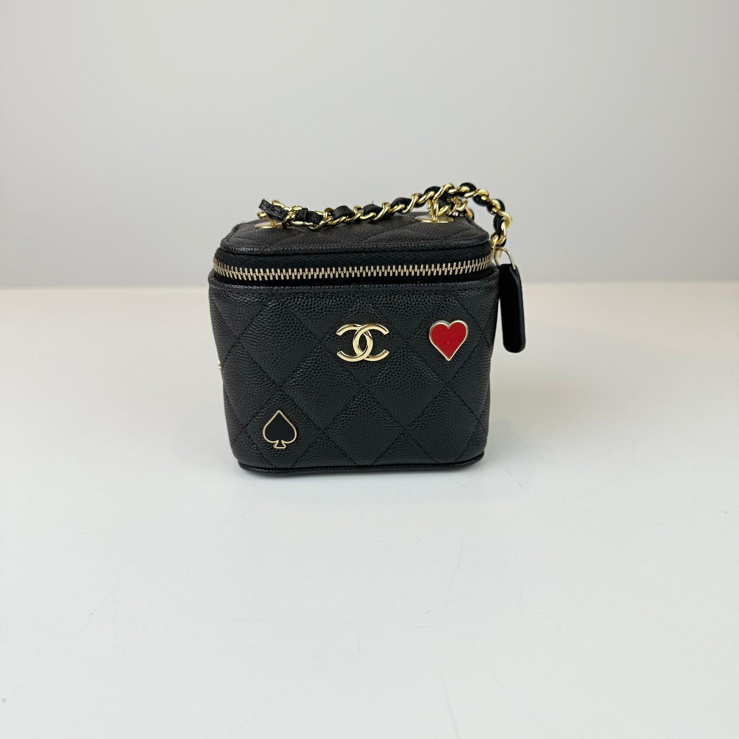 Chanel Coco Casino Vanity Case with Chain Caviar Leather Mini