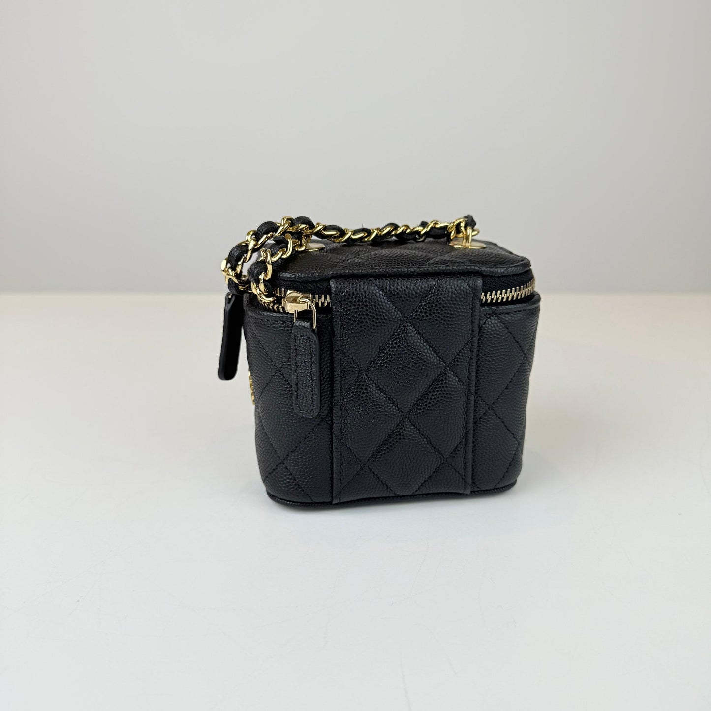 Chanel Coco Casino Vanity Case with Chain Caviar Leather Mini