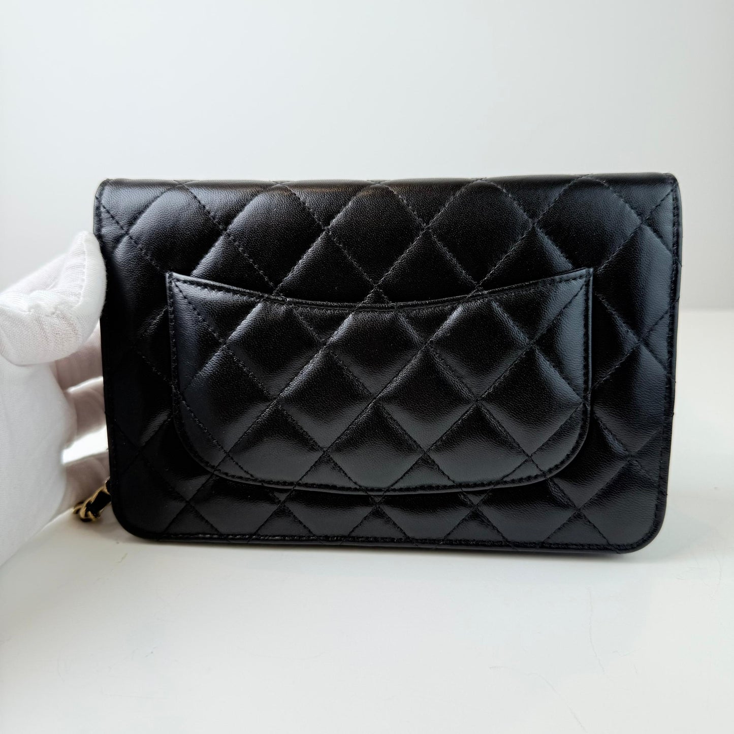 Chanel Quilted Lambskin Coco Bow Wallet on Chain