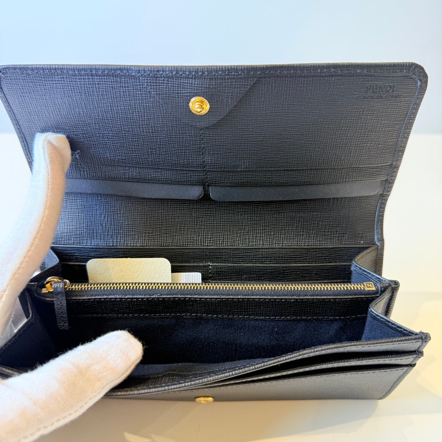 Fendi Black Long Wallet-like new condition & box