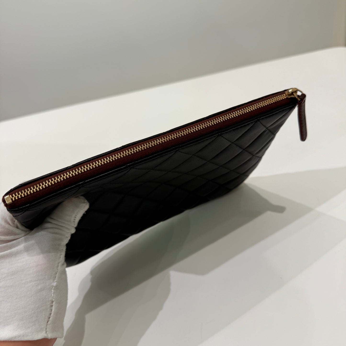 Chanel Black Gold Lambskin Handbag & card