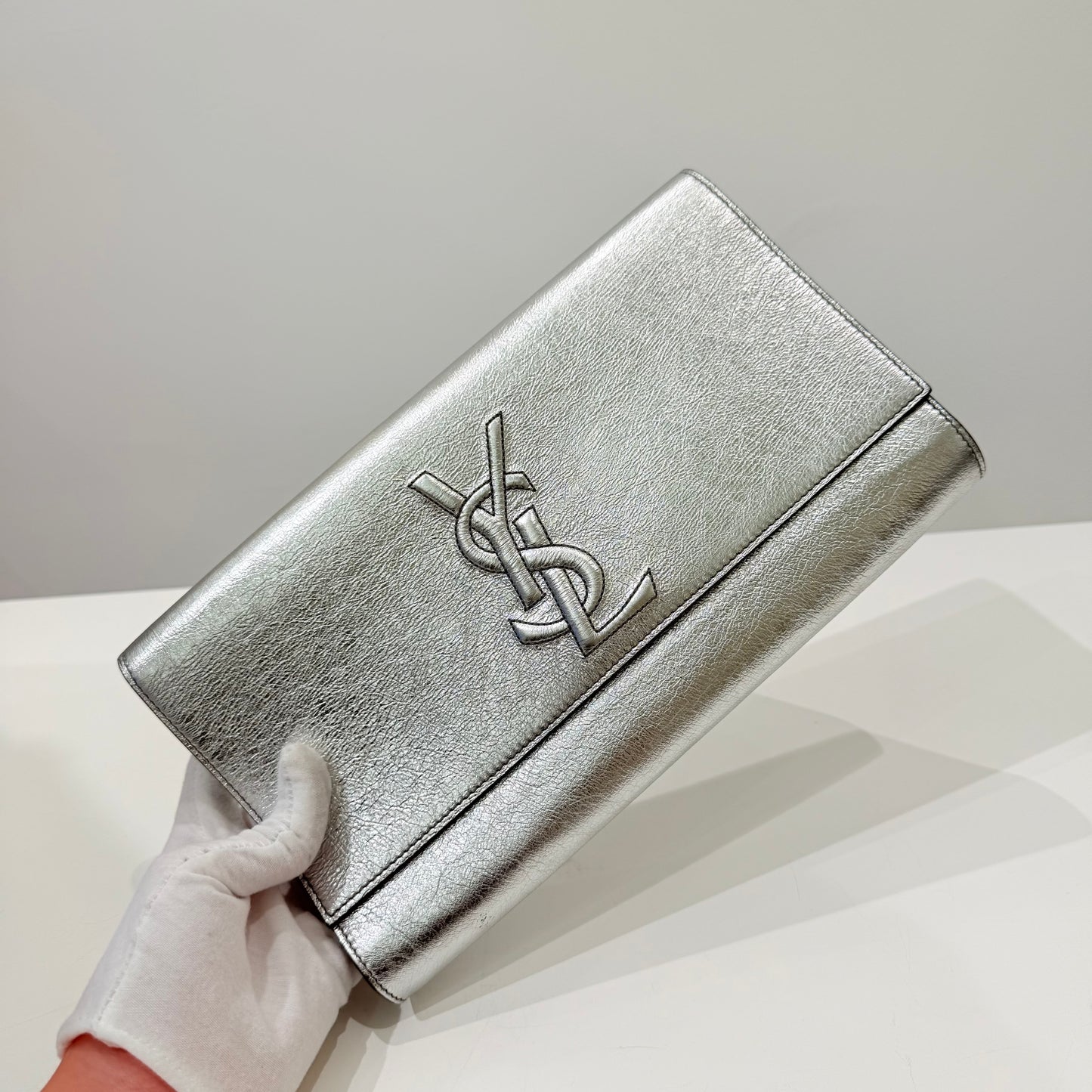 YSL Silver Calfskin Handbag
