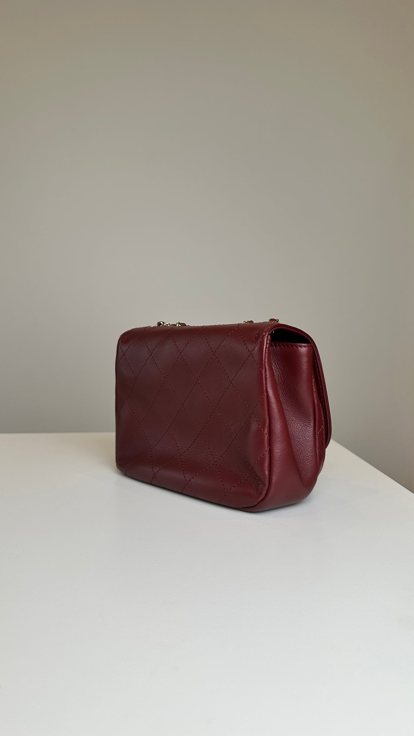 Chanel Red Calfskin Crossbody Bag Small Size