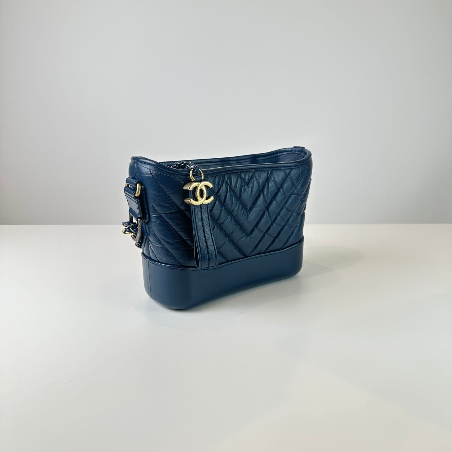 Chanel Dark Blue & Gold Gabrielle Small Size