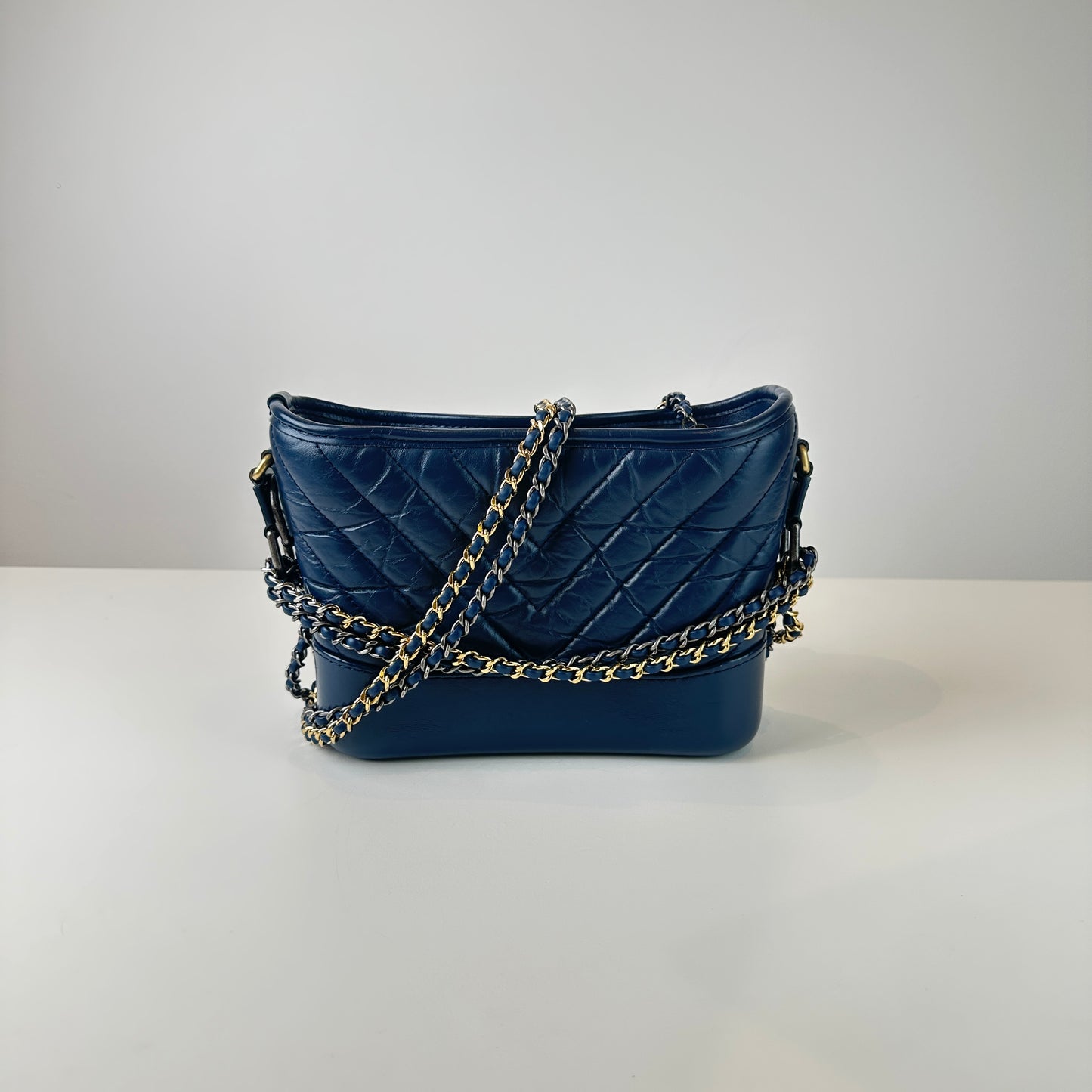 Chanel Dark Blue & Gold Gabrielle Small Size