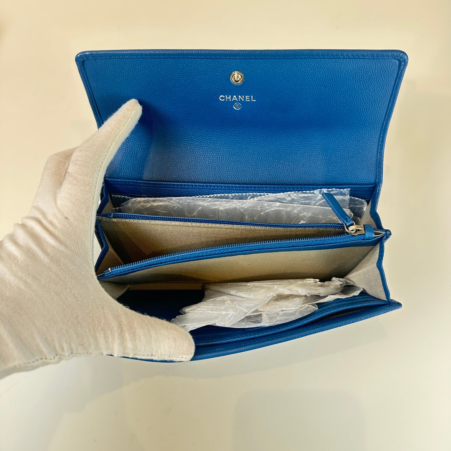 TIKTOK FOLLOWER PRICE - Chanel Blue Calfskin Long Wallet FULL SET