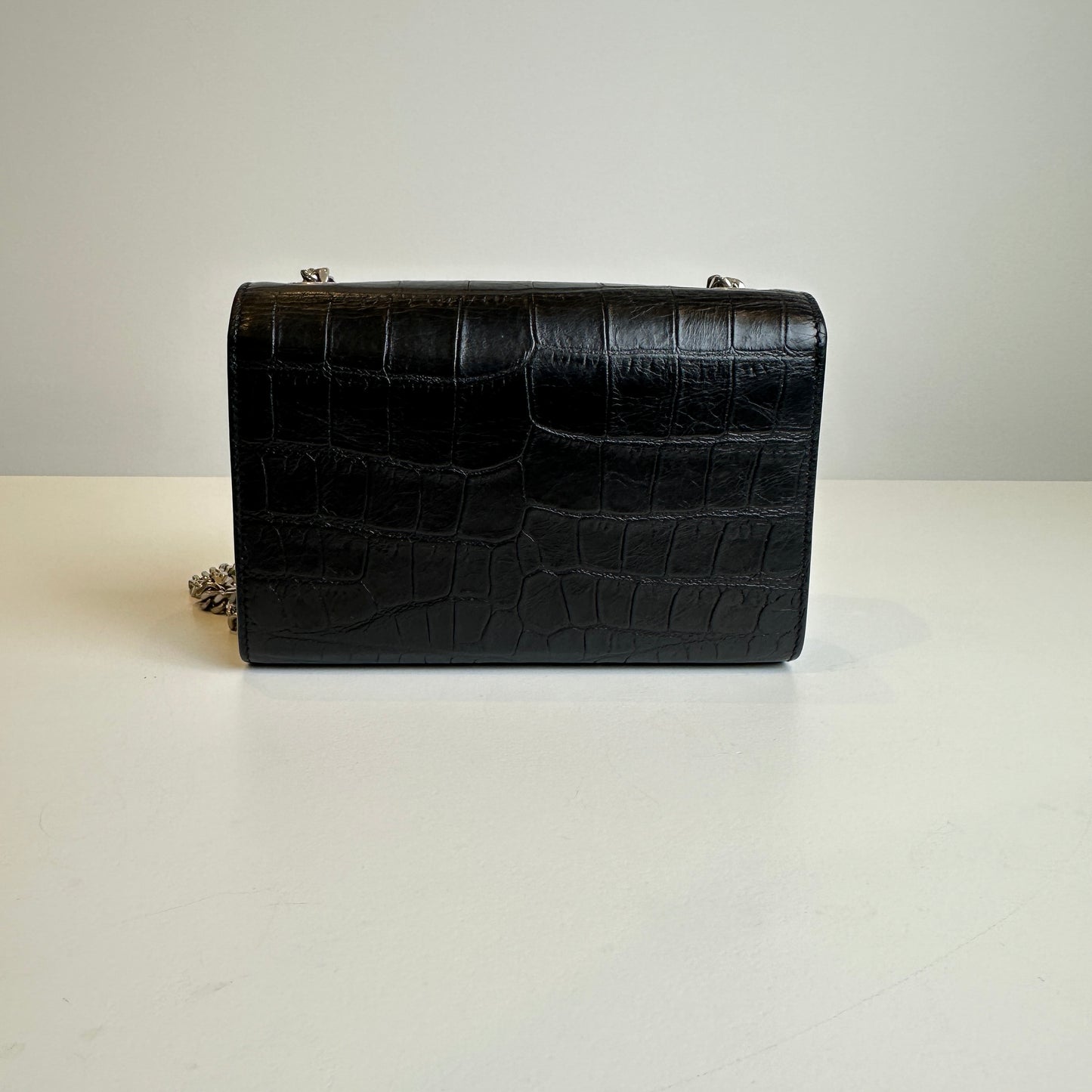 YSL Black Crocodile Embossing KATE bag