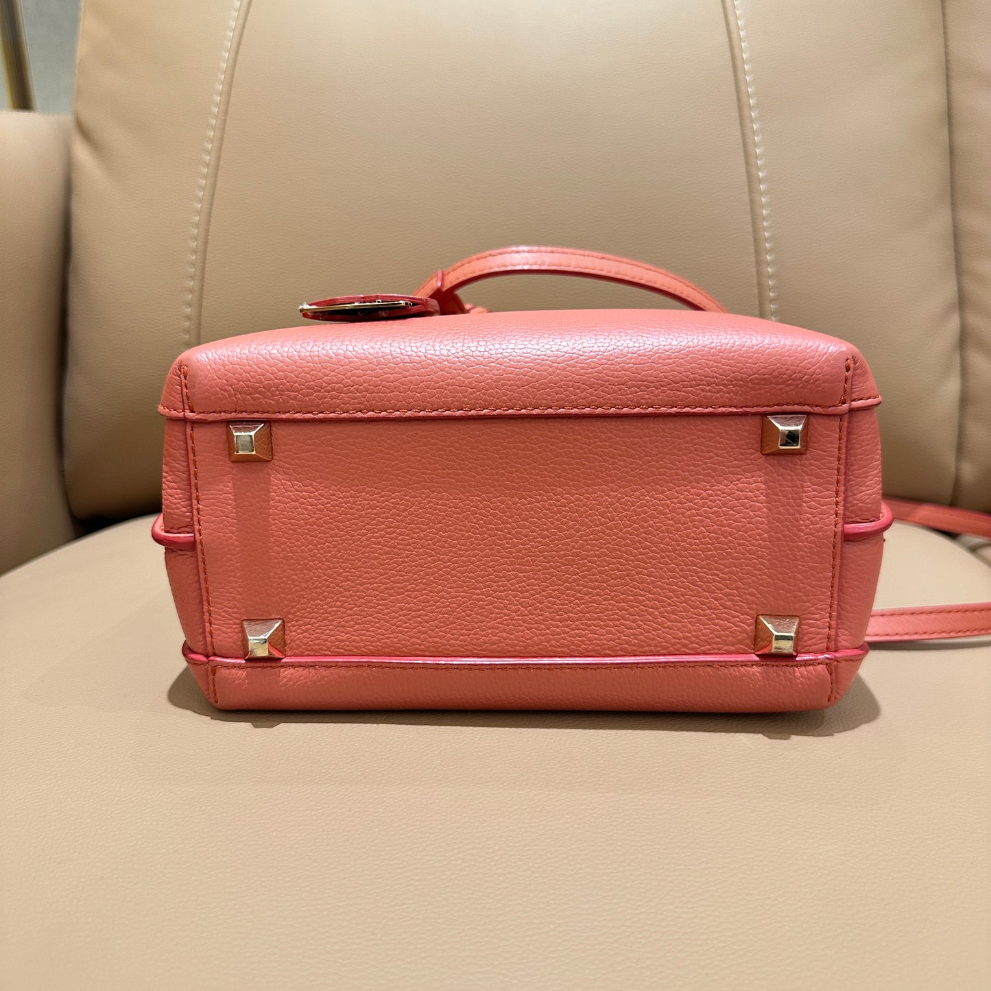 MCM Red Bean Pink Leather Bag