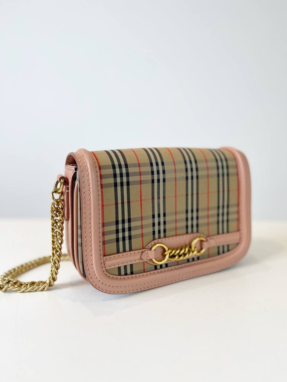 BURBERRY 1983 CHECK LINK PINK BAG