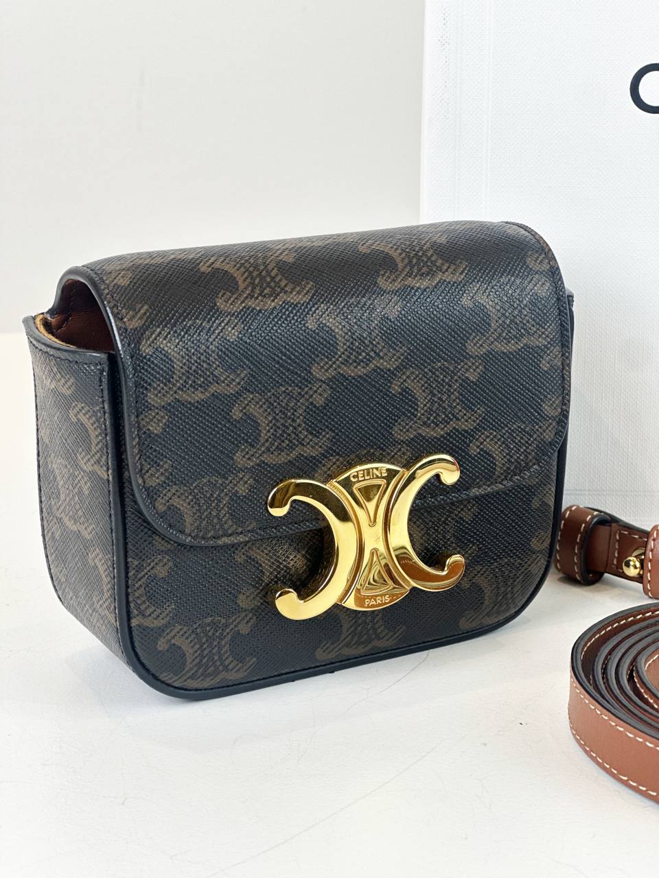 CELINE MINI TRIOMPHE 2 WAY CROSSBODY / BELT BAG FULL SET