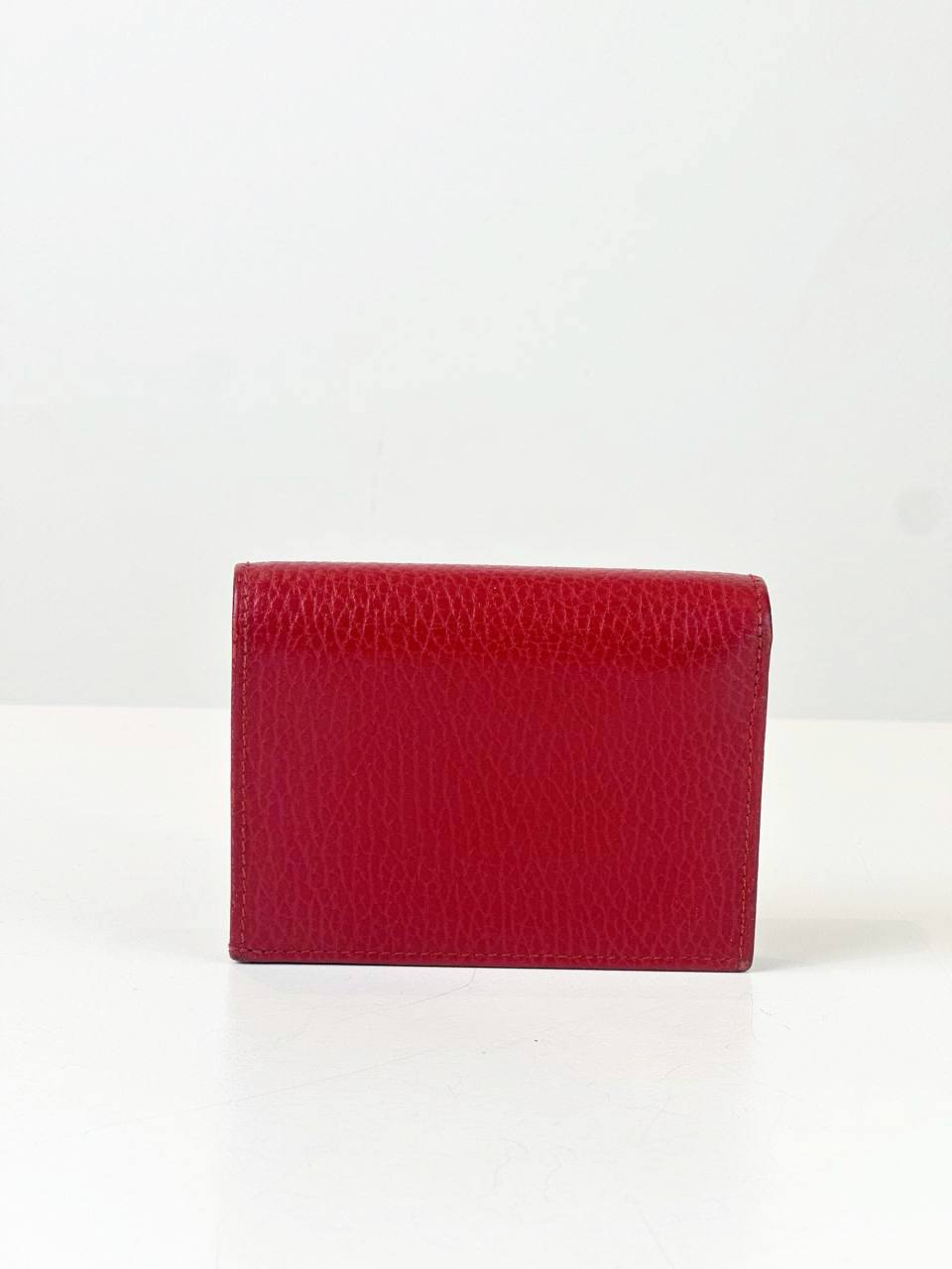 GUCCI GG MARMONT RED LEATHER SMALL WALLET