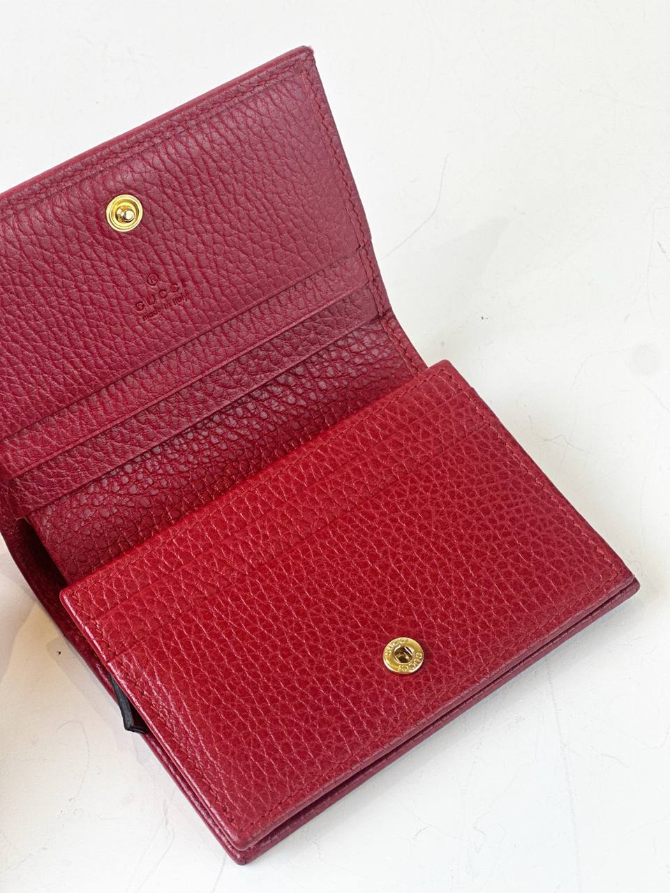 GUCCI GG MARMONT RED LEATHER SMALL WALLET