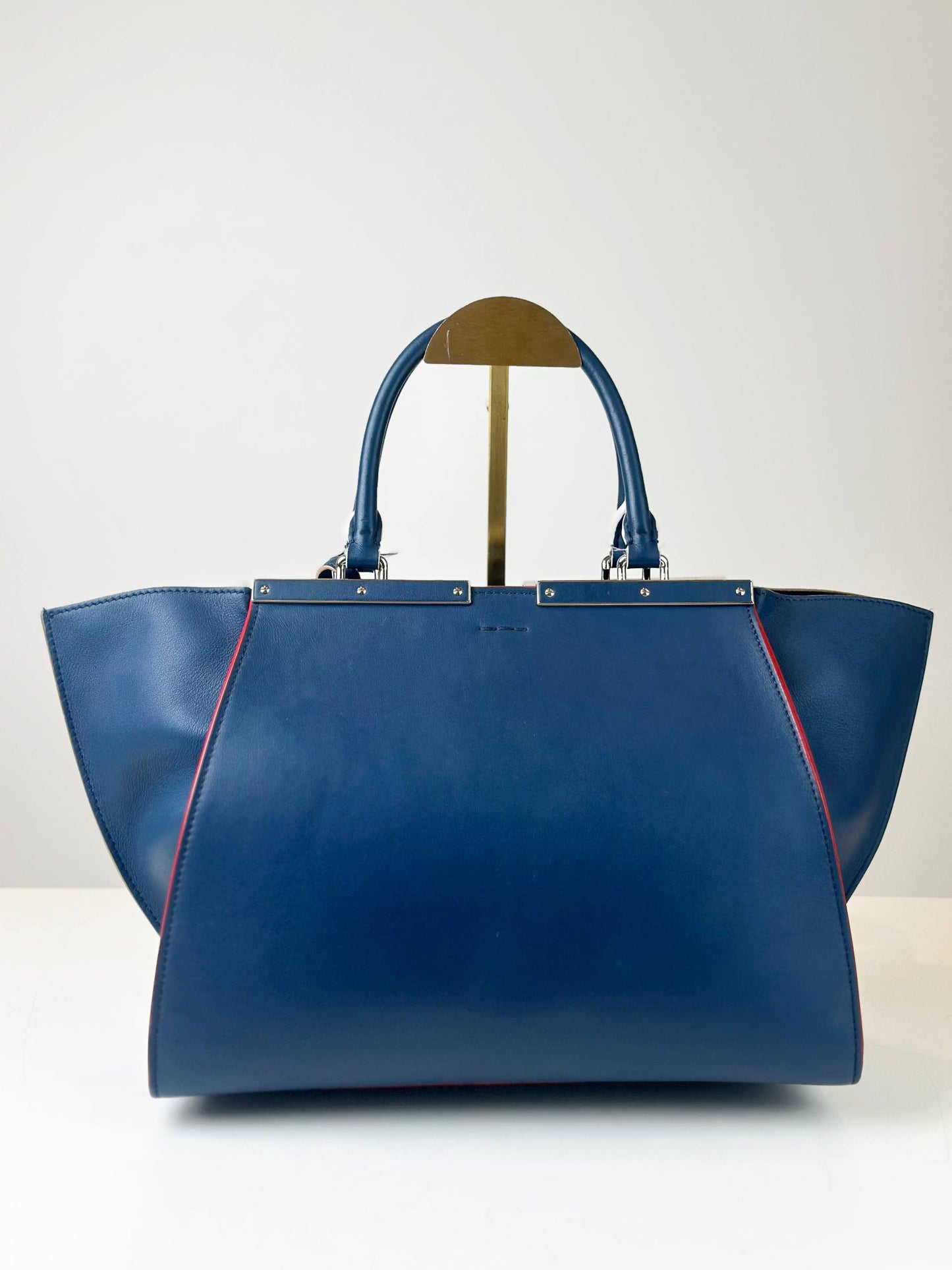 FENDI 3JOURS NAVY BLUE LEATHER HANDBAG