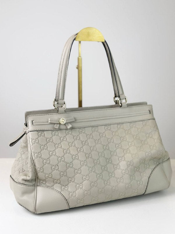 GUCCI GUCCISSIMA MAYFAIR WHITE TOTE BAG