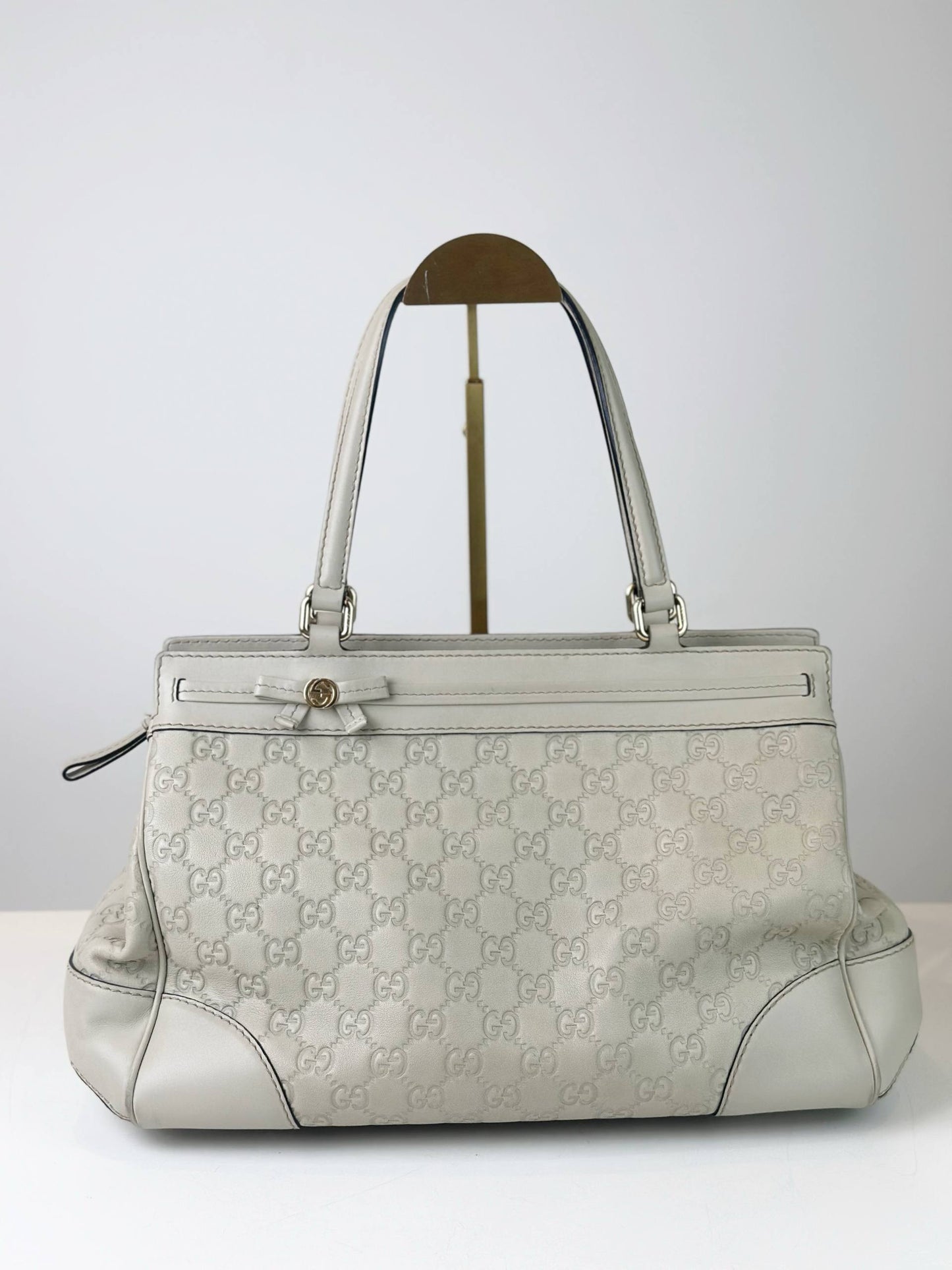 GUCCI GUCCISSIMA MAYFAIR WHITE TOTE BAG