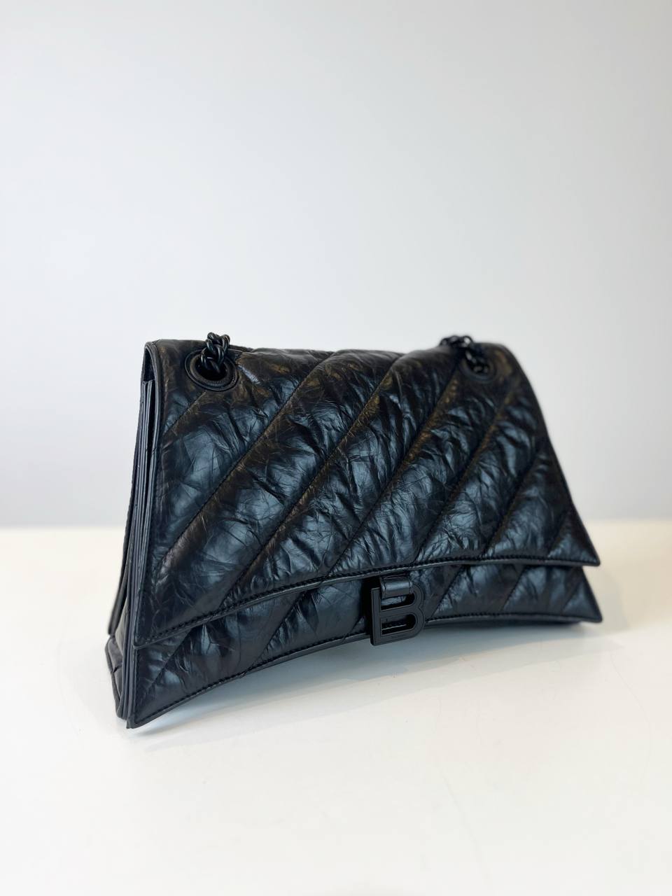 Balenciaga Crush Chain Bag Large in Black Calfskin