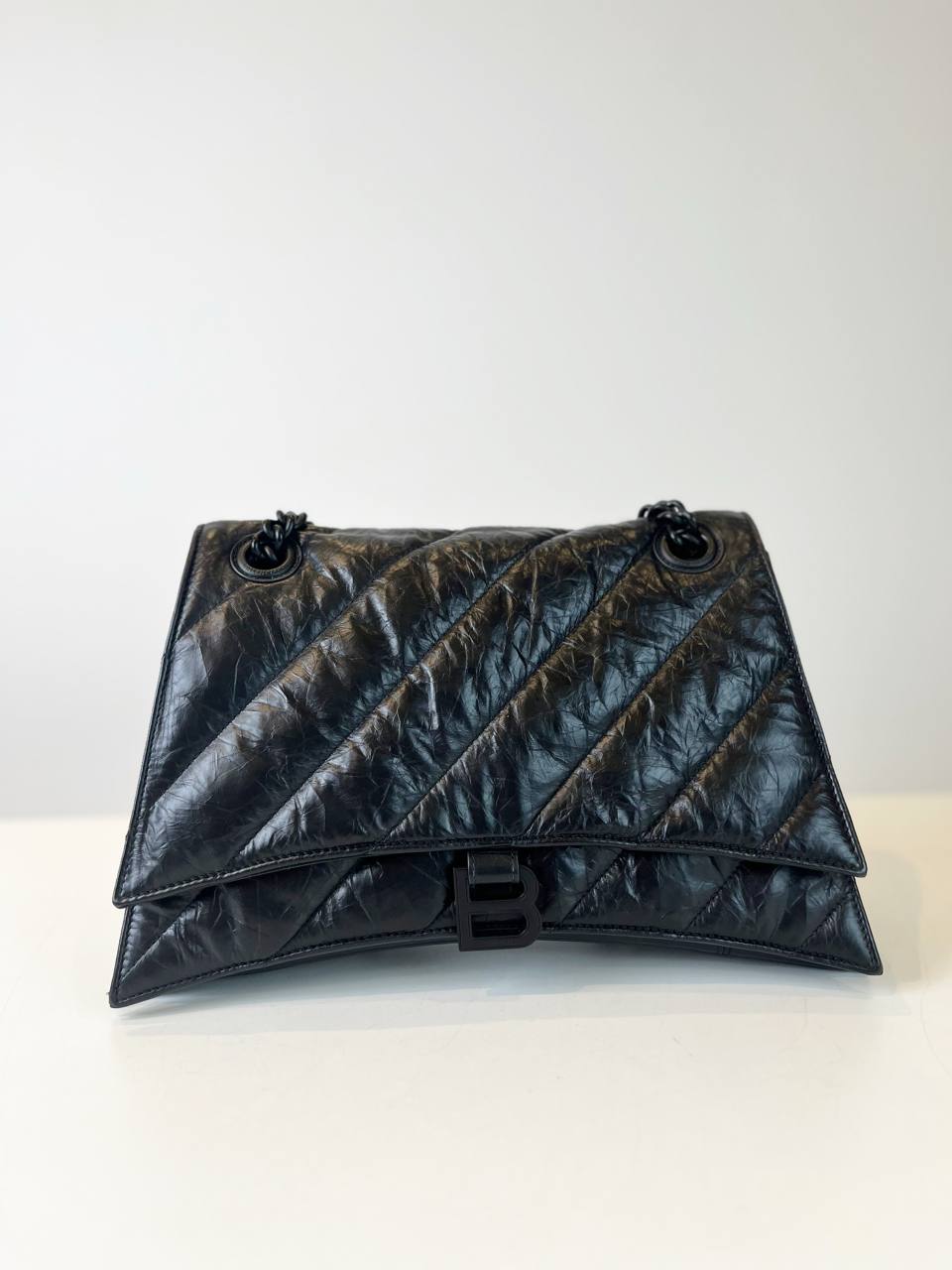 Balenciaga Crush Chain Bag Large in Black Calfskin