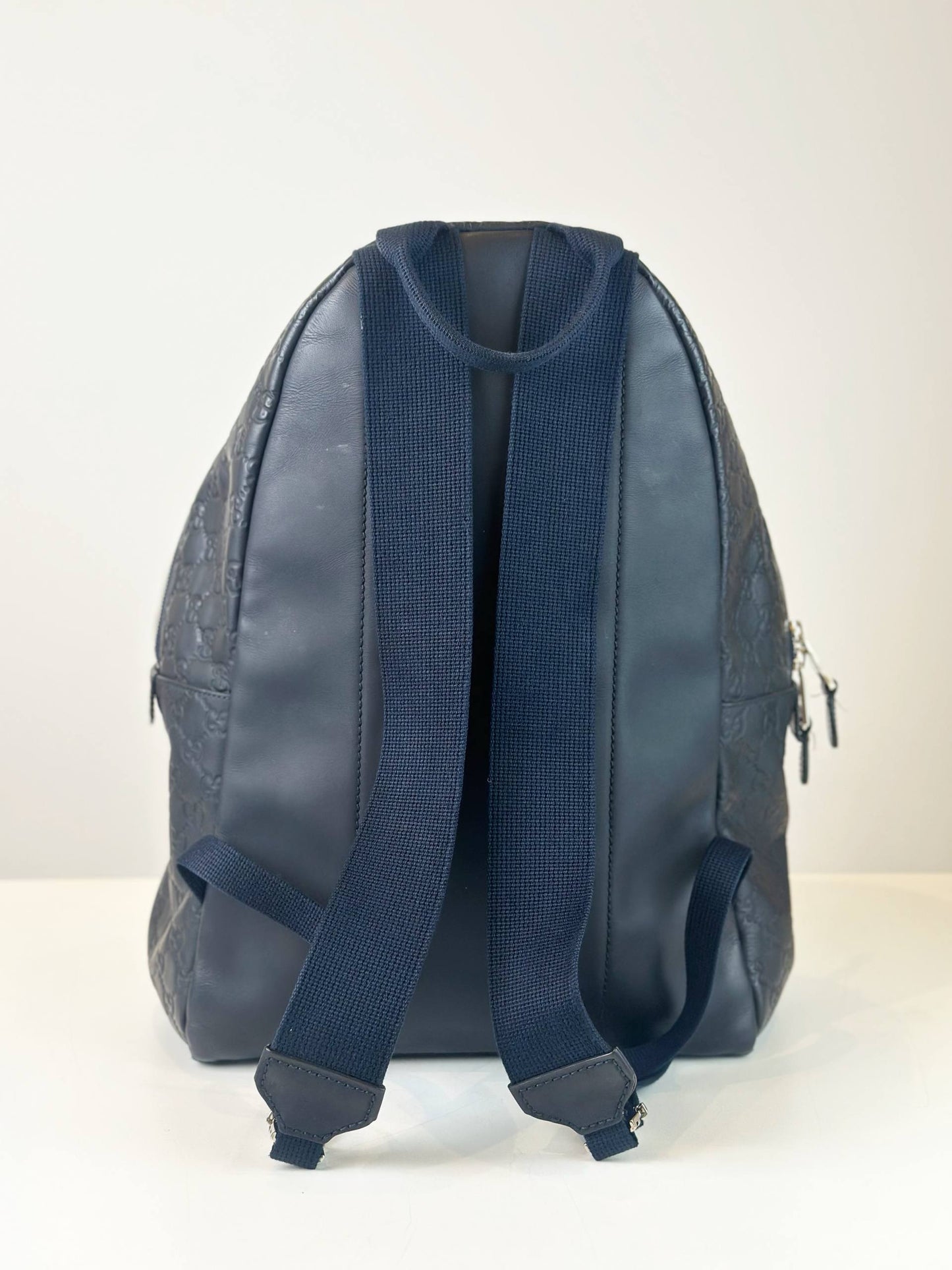 GUCCI GUCCISSIMA NAVY BLUE LEATHER BACKPACK