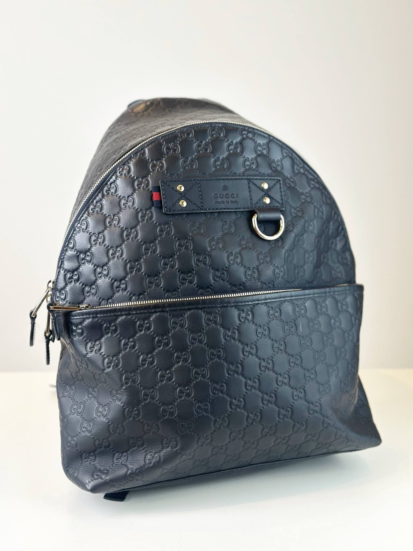 GUCCI GUCCISSIMA NAVY BLUE LEATHER BACKPACK