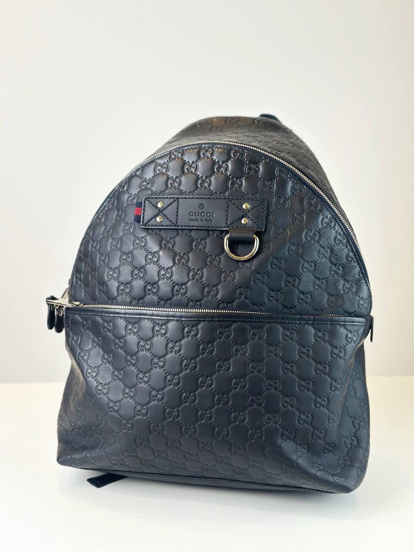 GUCCI GUCCISSIMA NAVY BLUE LEATHER BACKPACK