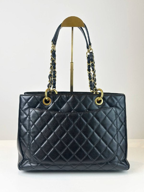 CHANEL GST GRAND SHOPPING BLACK TOTE BAG GHW