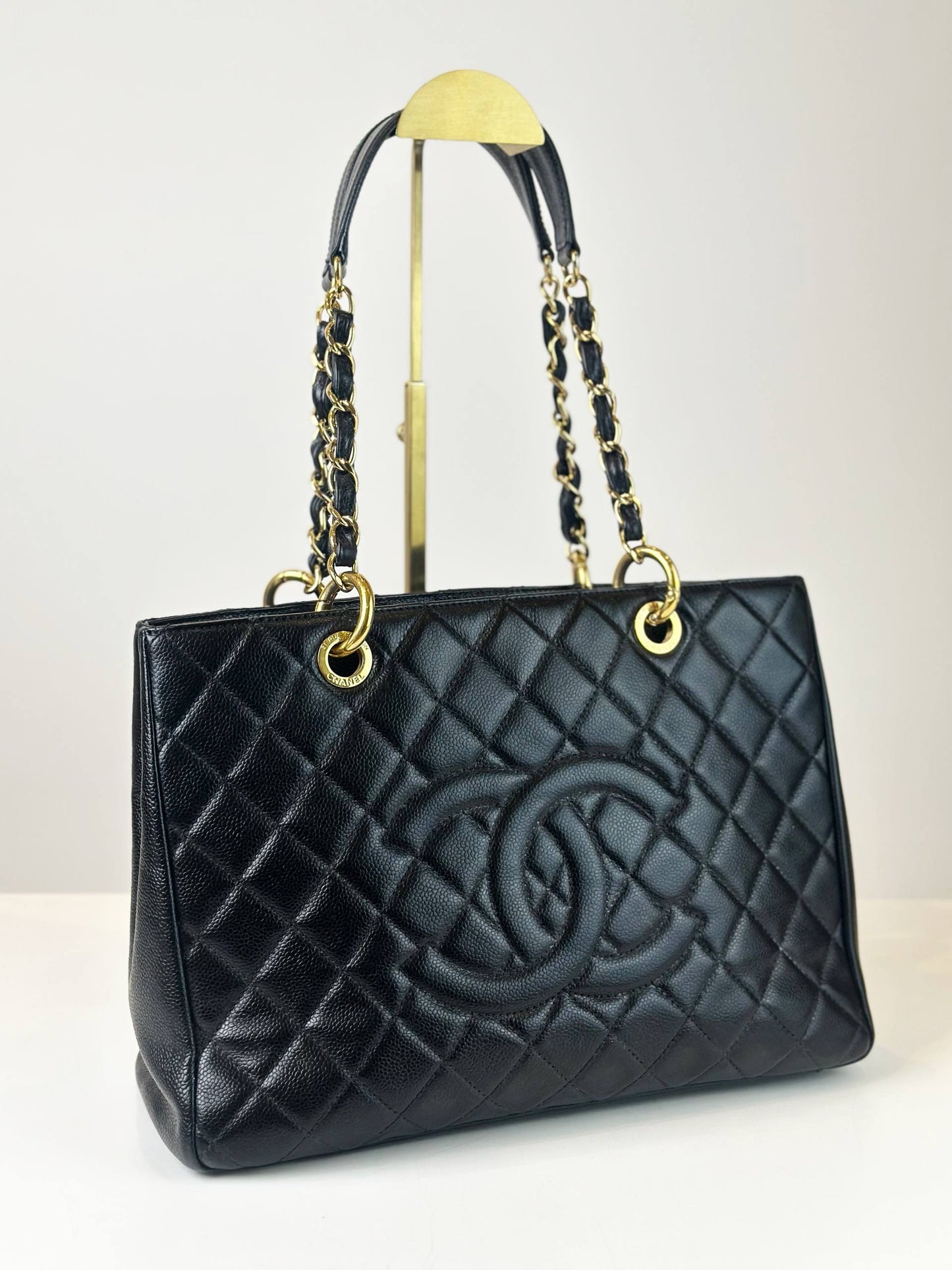 CHANEL GST GRAND SHOPPING BLACK TOTE BAG GHW
