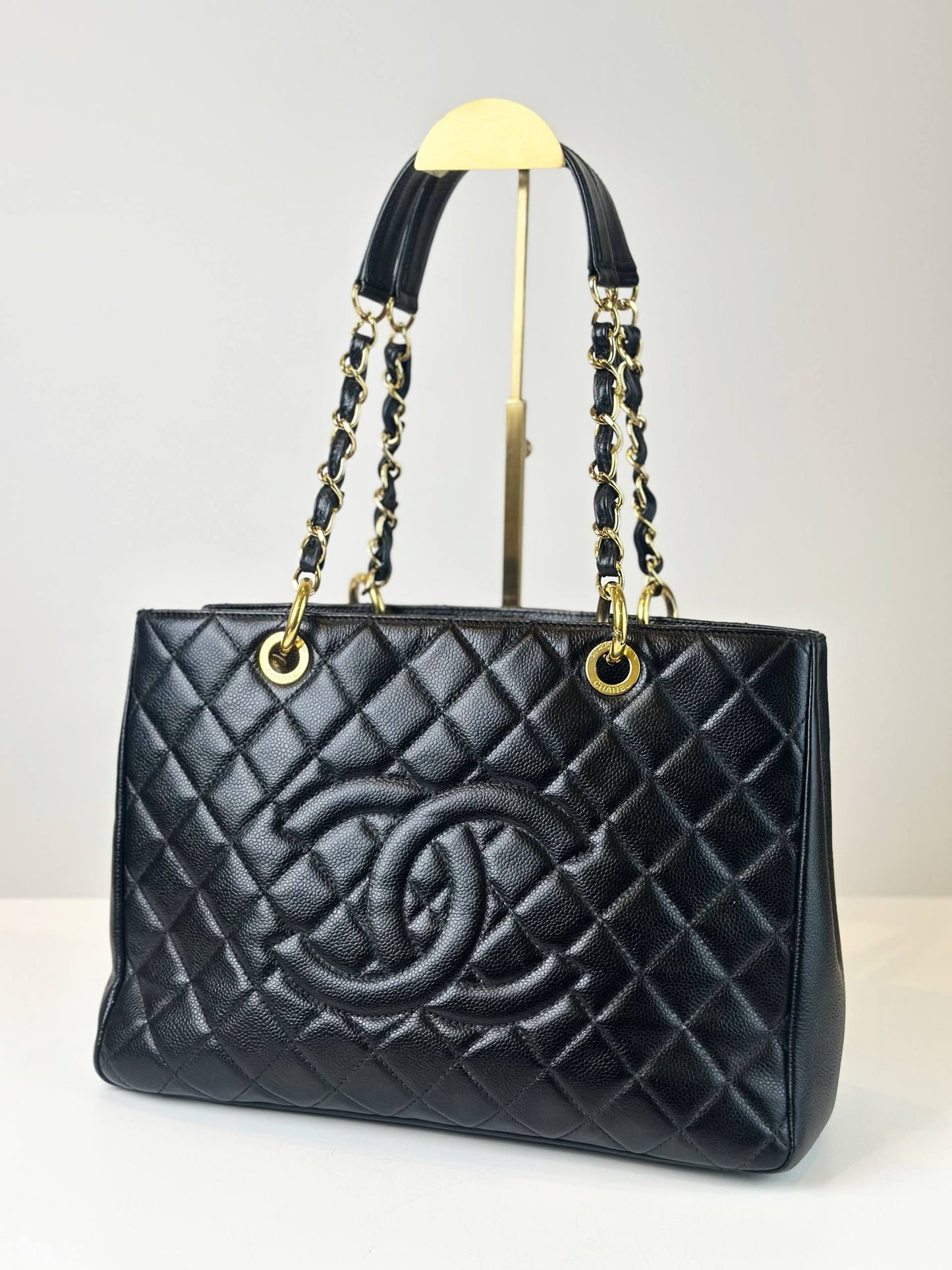 CHANEL GST GRAND SHOPPING BLACK TOTE BAG GHW