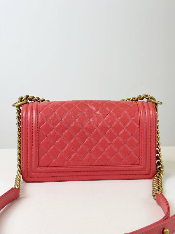 CHANEL LE BOY MEDIUM FLAP HOT PINK SHOULDER BAG GHW