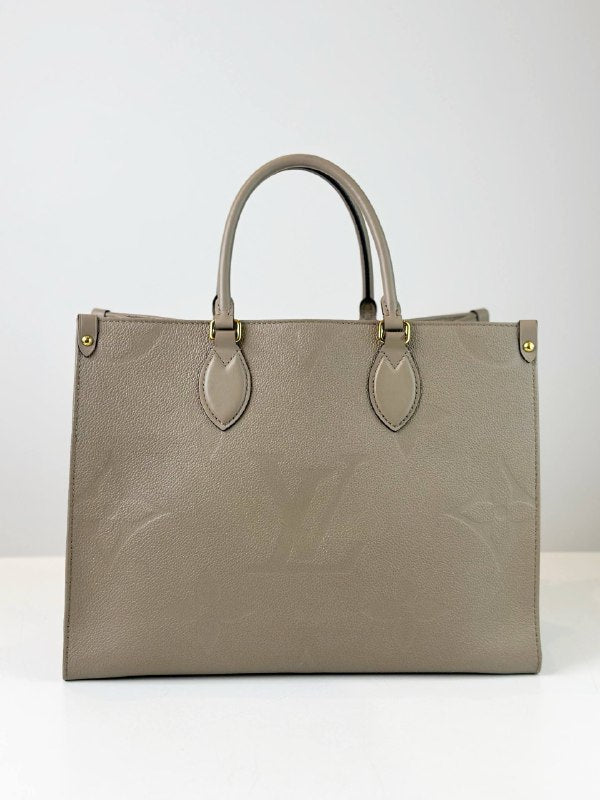 LOUIS VUITTON ON THE GO MM GREY TOTE BAG