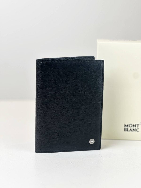 MONTBLANC BLACK LEATHER PASSPORT HOLDER