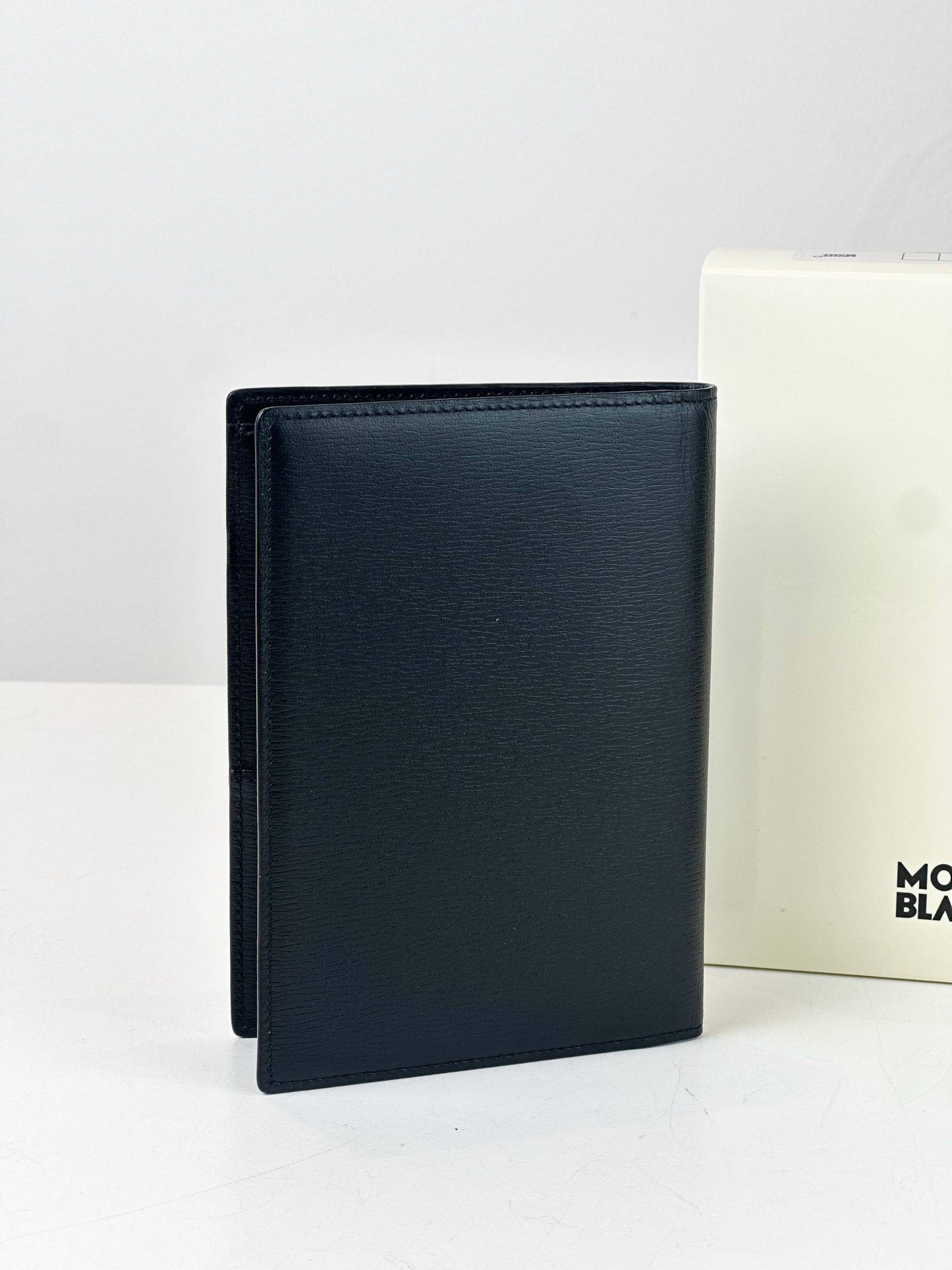 MONTBLANC BLACK LEATHER PASSPORT HOLDER