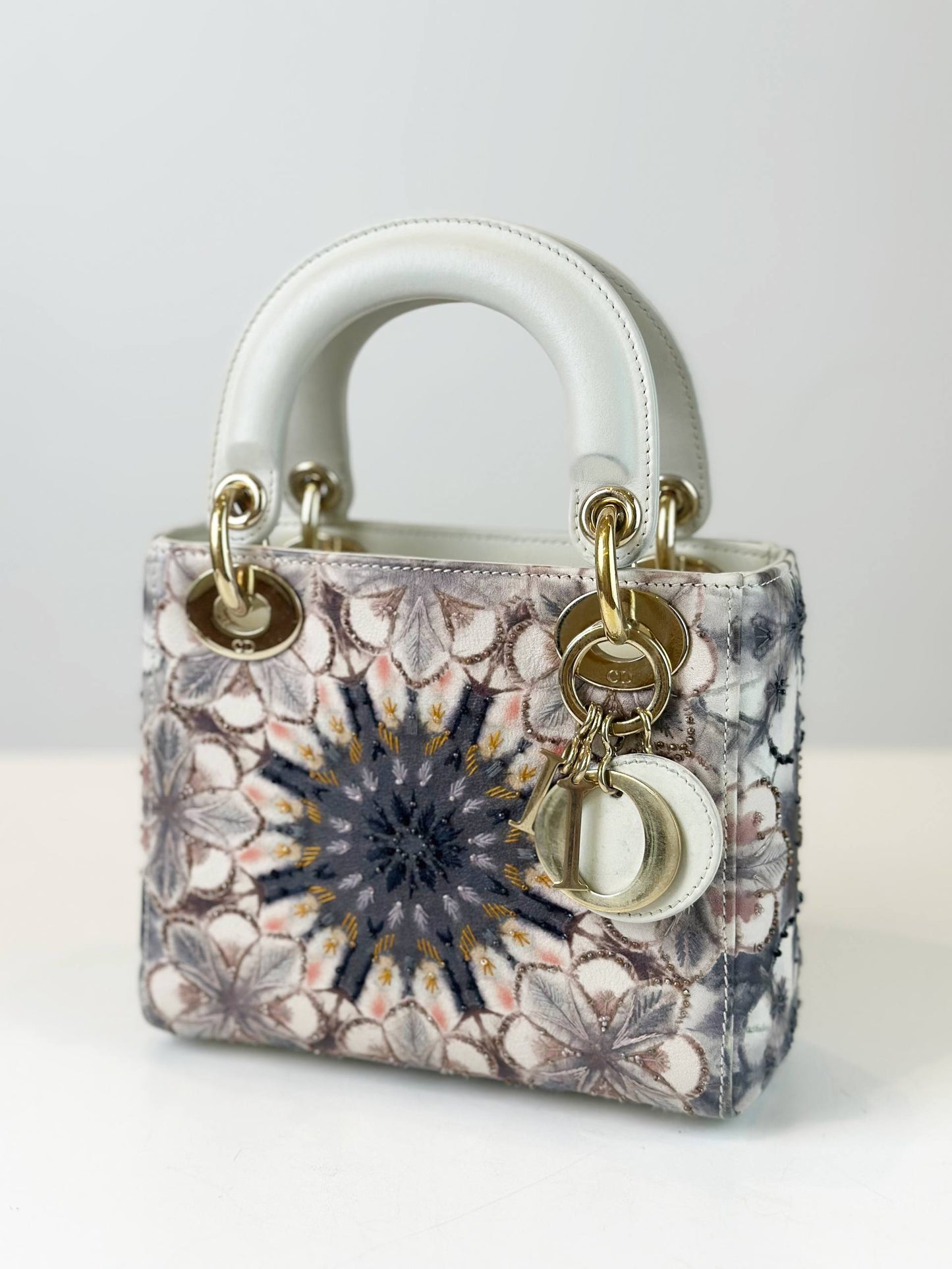 Dior Sunflower Embroidered Lady Dior Bag Mini Size