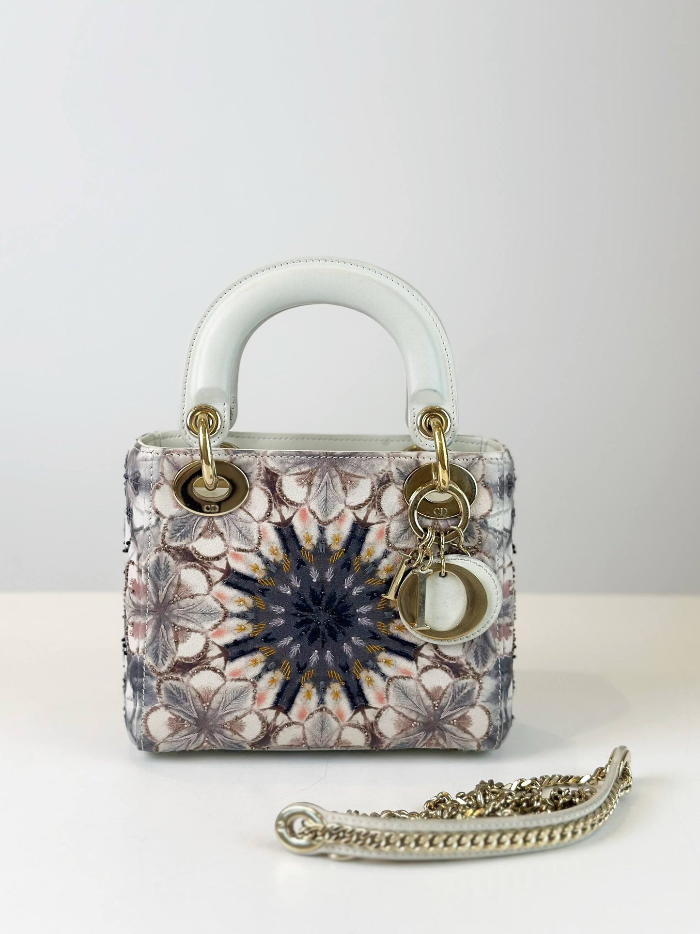 Dior Sunflower Embroidered Lady Dior Bag Mini Size