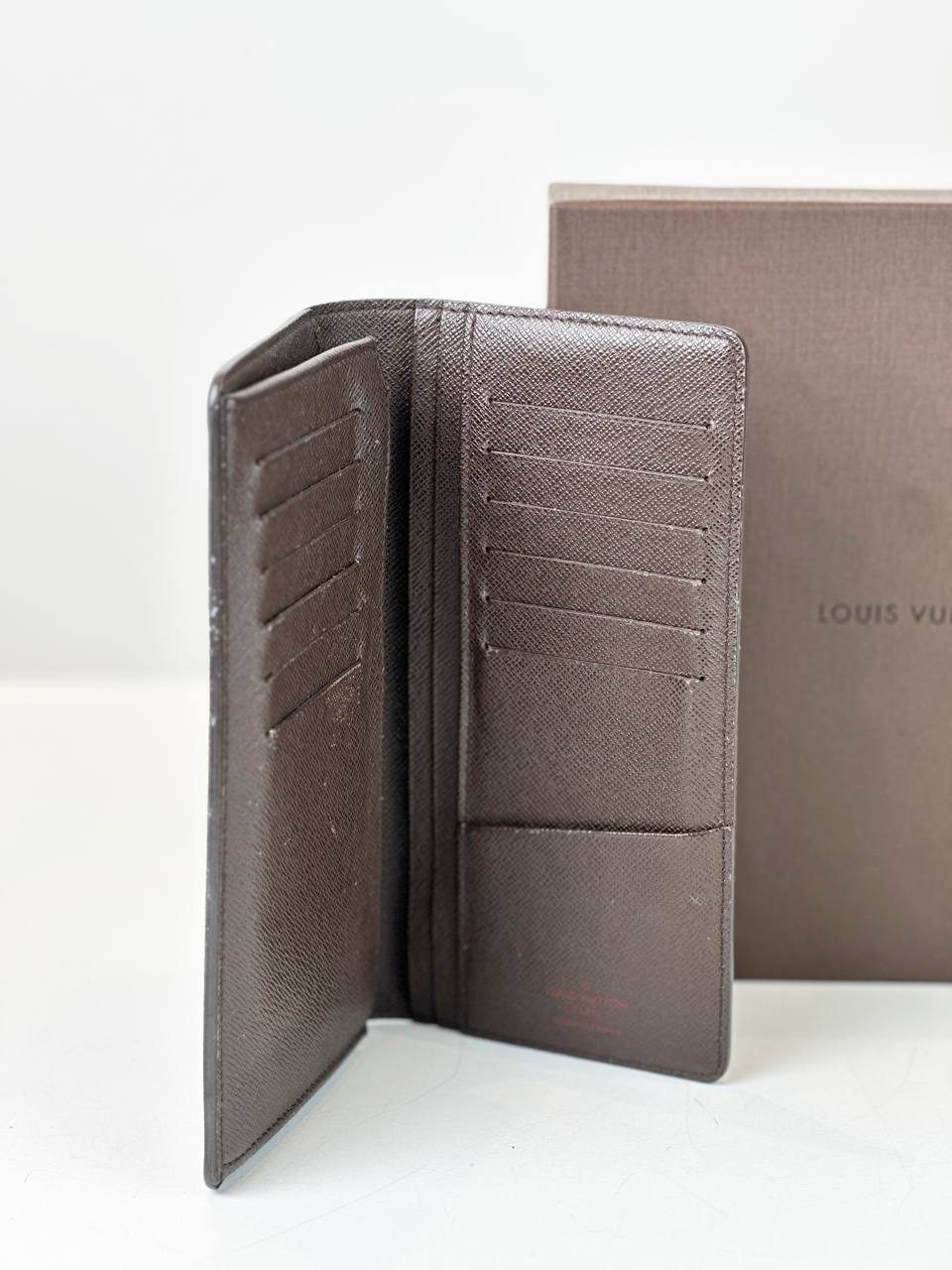 LOUIS VUITTON DAMIER EBENE BRAZZA WALLET FULL SET