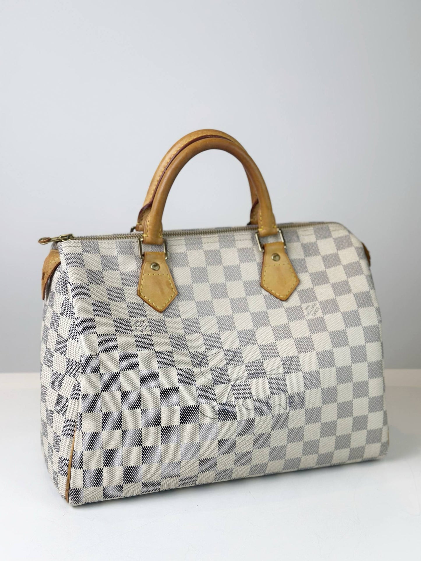LOUIS VUITTON SPEEDY 30 DAMIER AZUR TOP HANDLE BAG