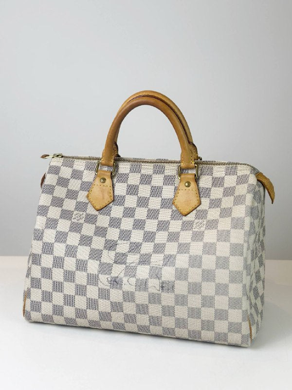 LOUIS VUITTON SPEEDY 30 DAMIER AZUR TOP HANDLE BAG