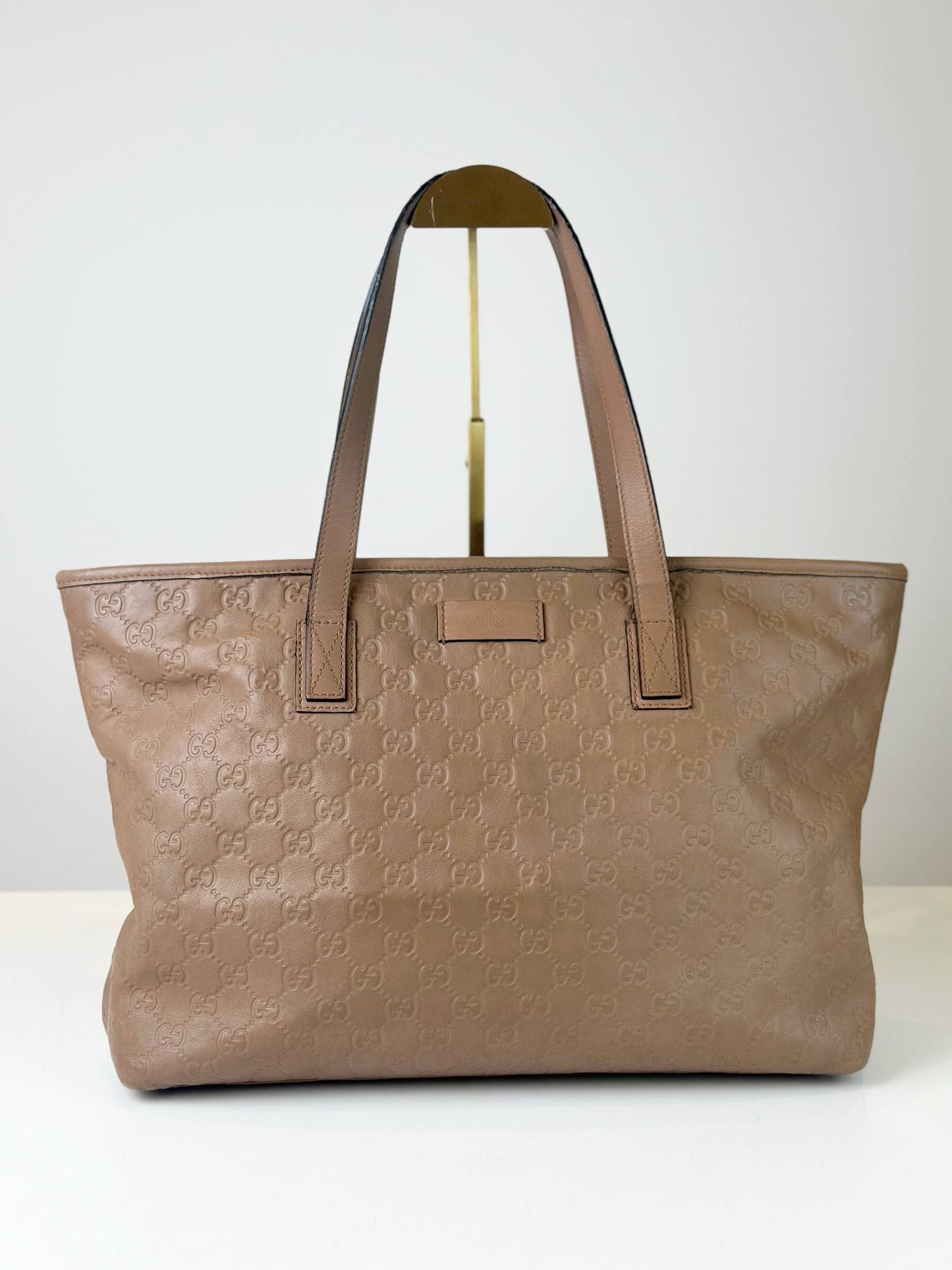 GUCCI GUCCISSIMA BROWN LEATHER TOTE BAG