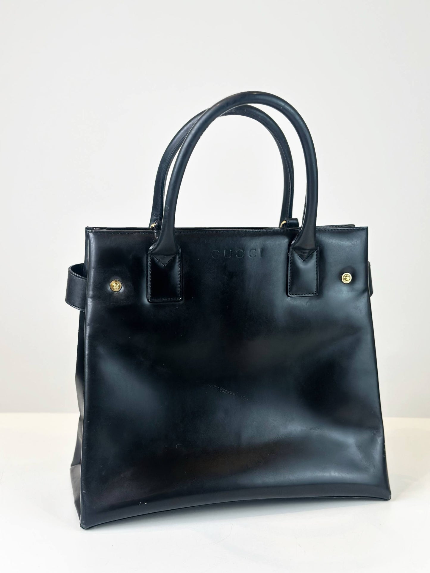 GUCCI BLACK LEATHER HANDBAG