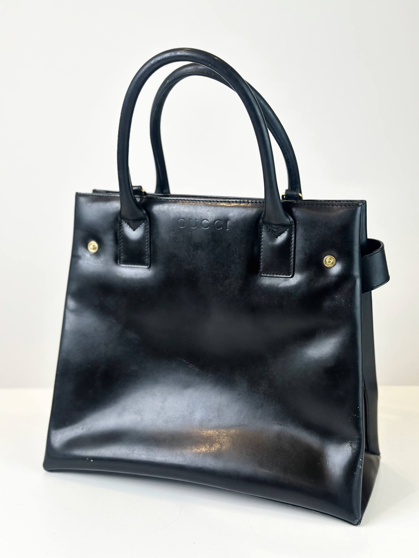GUCCI BLACK LEATHER HANDBAG