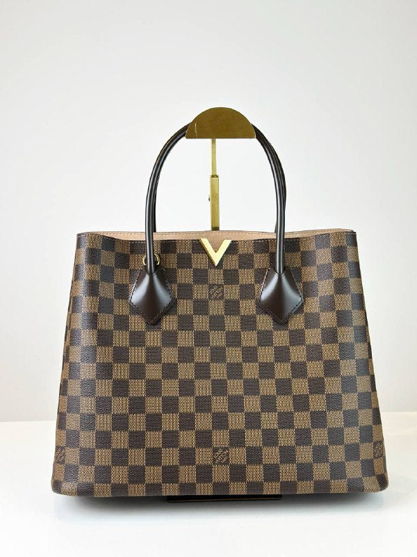 LOUIS VUITTON KENSINGTON DAMIER EBENE TOTE BAG WITH STRAP