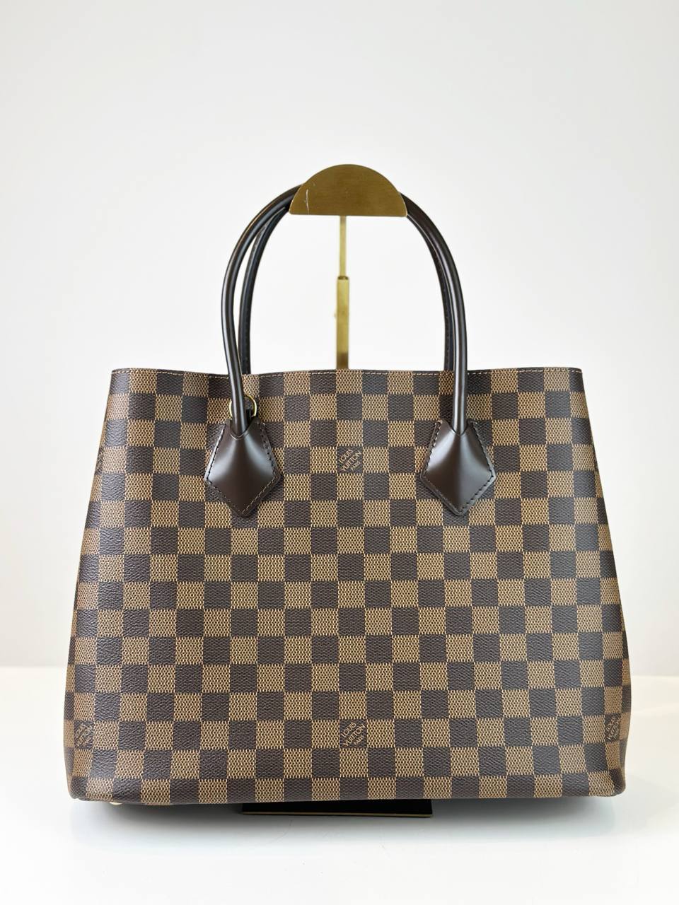 LOUIS VUITTON KENSINGTON DAMIER EBENE TOTE BAG WITH STRAP
