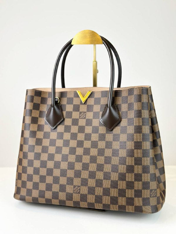 LOUIS VUITTON KENSINGTON DAMIER EBENE TOTE BAG WITH STRAP