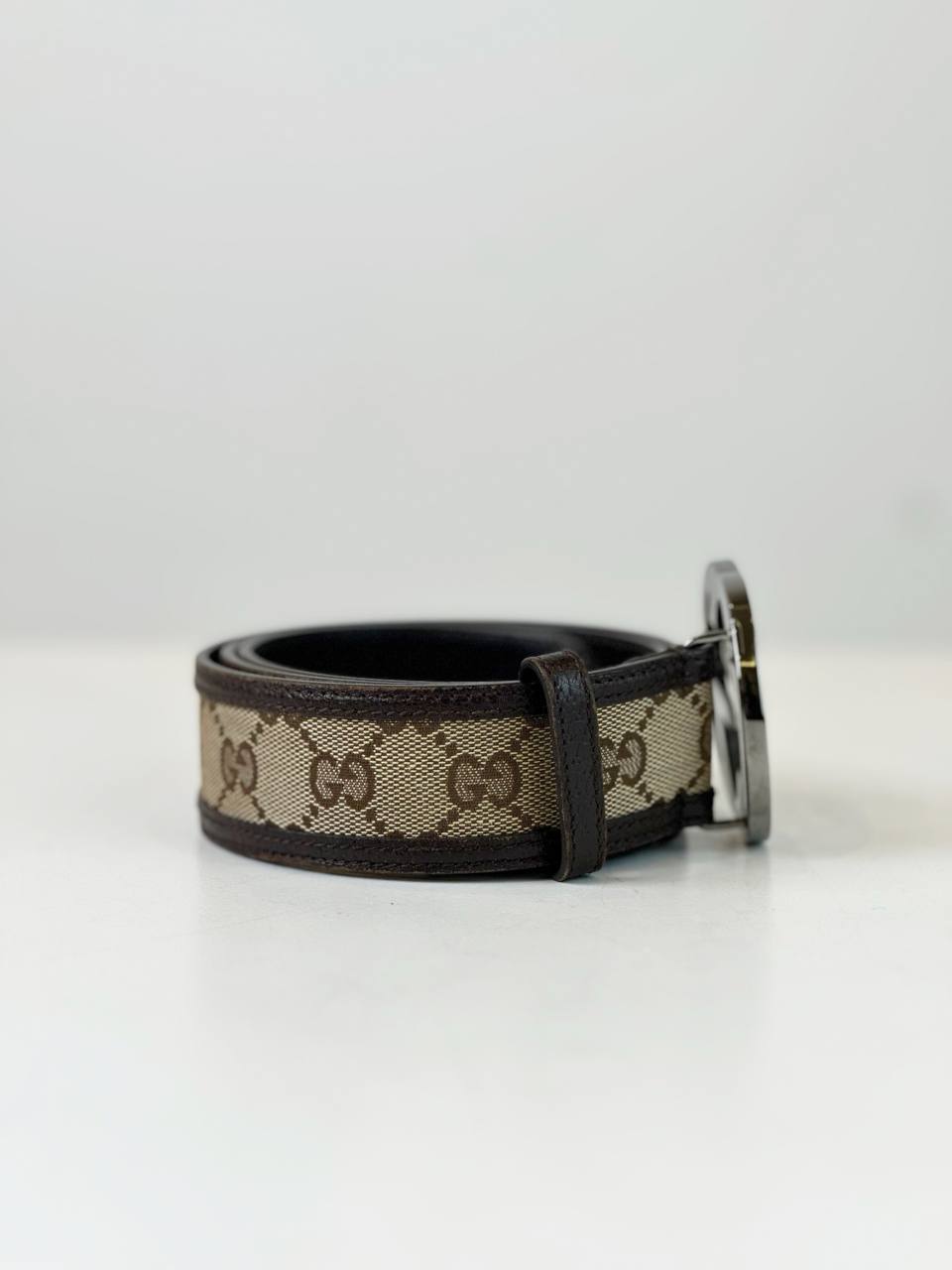 GUCCI GG CANVAS INTERLOCKING BROWN BELT