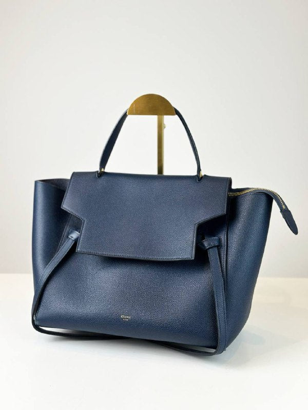 CELINE NAVY BLUE MINI BELT BAG WITH STRAP