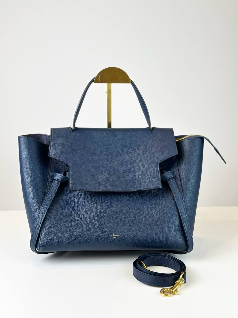 CELINE NAVY BLUE MINI BELT BAG WITH STRAP