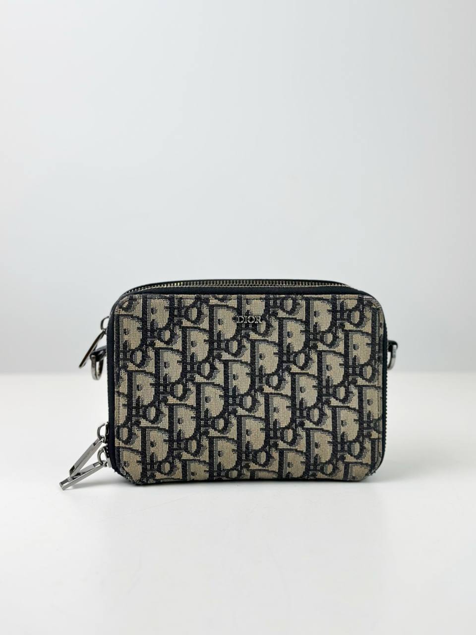 DIOR DOUBLE ZIP OBLIQUE JACQUARD CROSSBODY BAG
