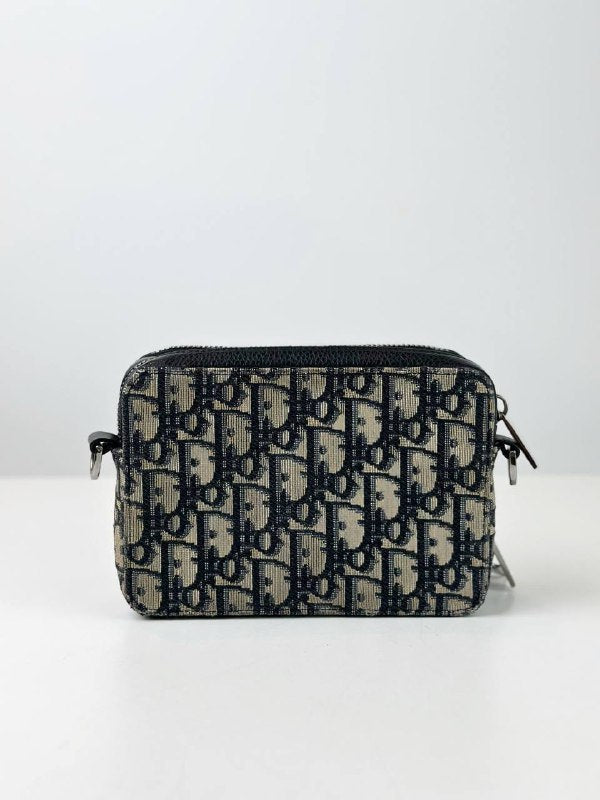 DIOR DOUBLE ZIP OBLIQUE JACQUARD CROSSBODY BAG