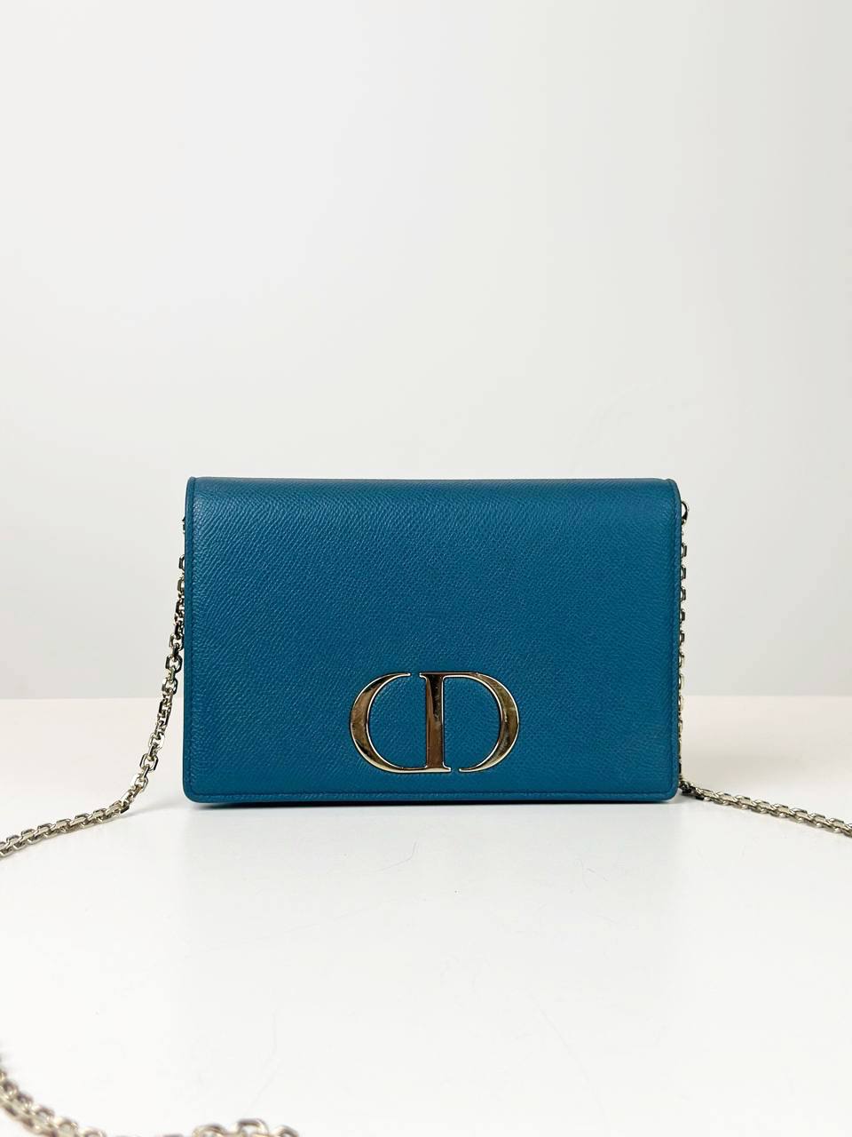 DIOR MONTAIGNE BLUE WALLET ON CHAIN 2 WAY SHOULDER / BELT BAG