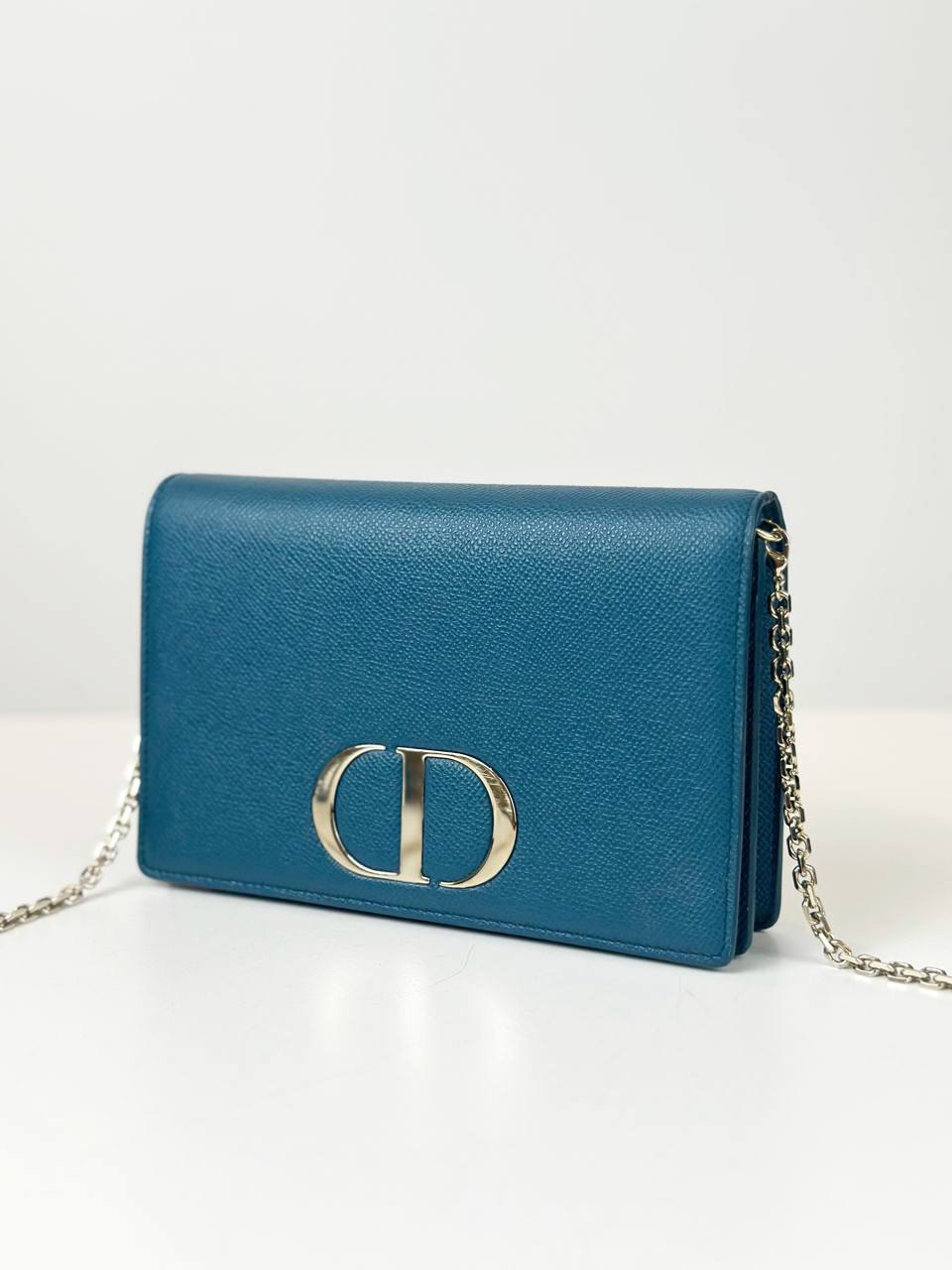 DIOR MONTAIGNE BLUE WALLET ON CHAIN 2 WAY SHOULDER / BELT BAG